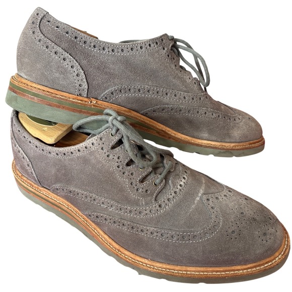 Cole Haan Mens Gray Suede Wingtip Oxford Vibram Wedge Sole‎ Shoes Sz 10 Modern main image 10